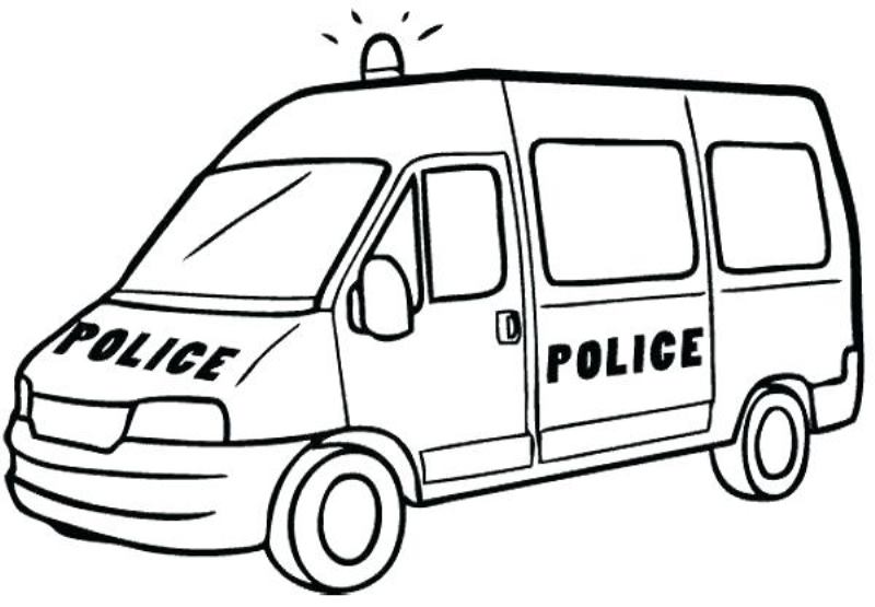 Tải tranh tô màu ô tô cảnh sát, ô tô tải, xe cẩu, máy xúc..